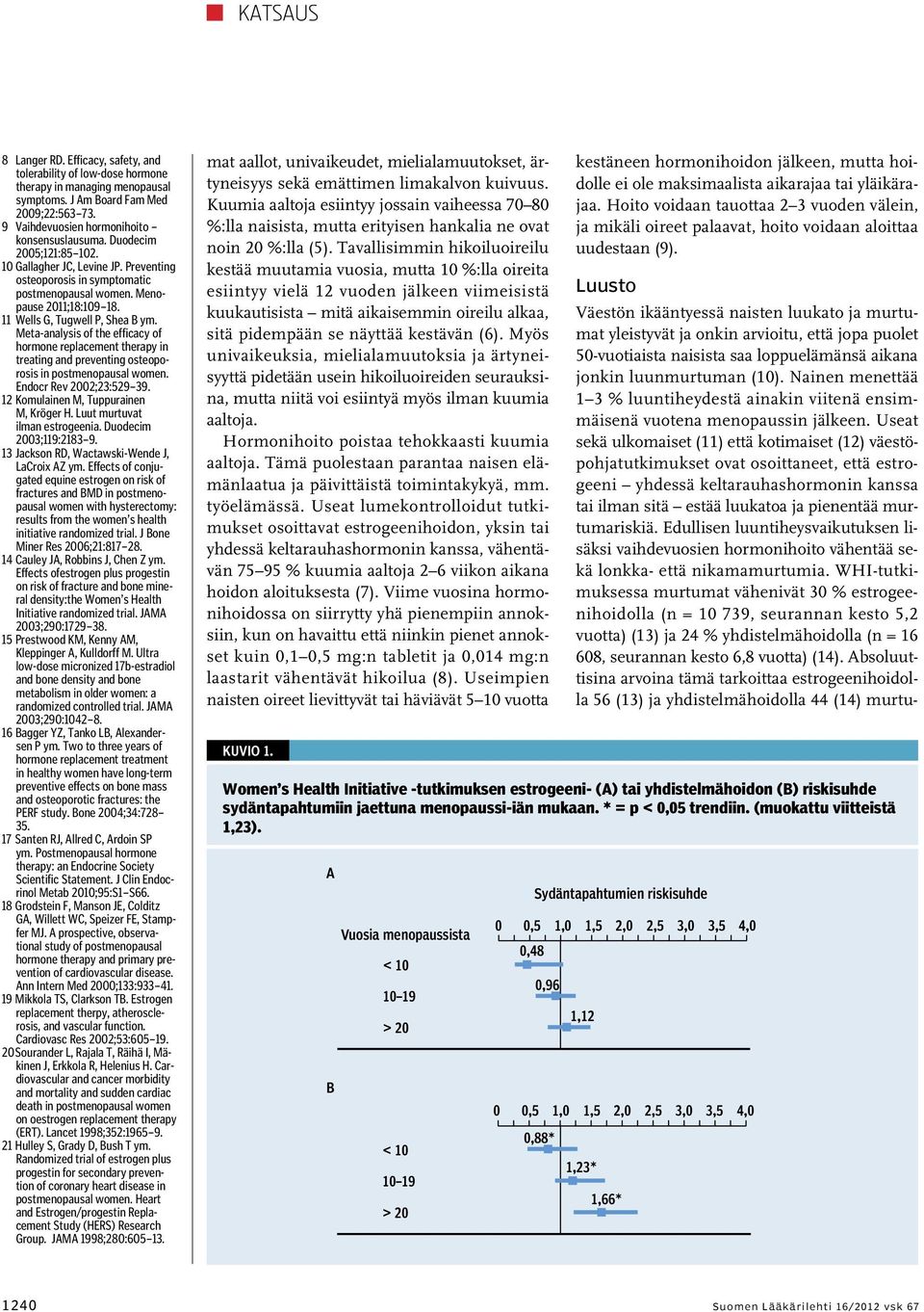 Meta-analysis of the efficacy of hormone replacement therapy in treating and preventing osteoporosis in postmenopausal women. Endocr Rev 2002;23:529 39. 12 Komulainen M, Tuppurainen M, Kröger H.