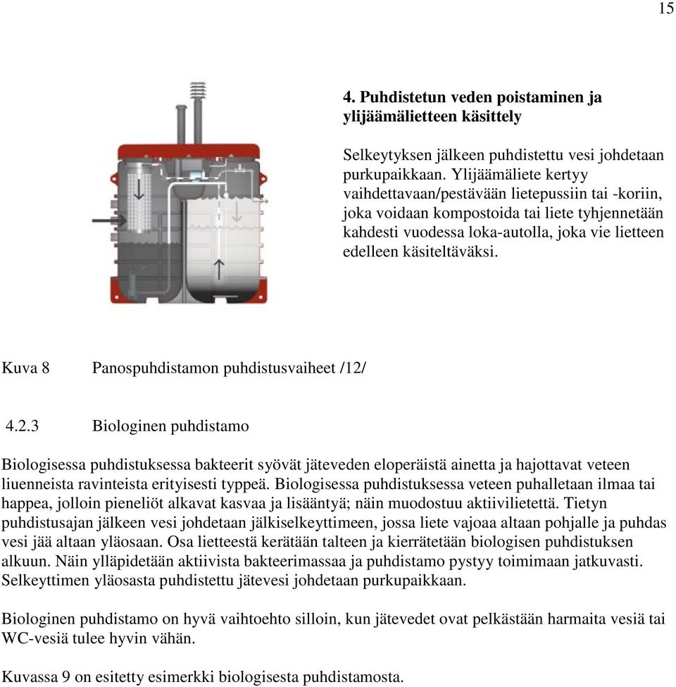 Kuva 8 Panospuhdistamon puhdistusvaiheet /12/