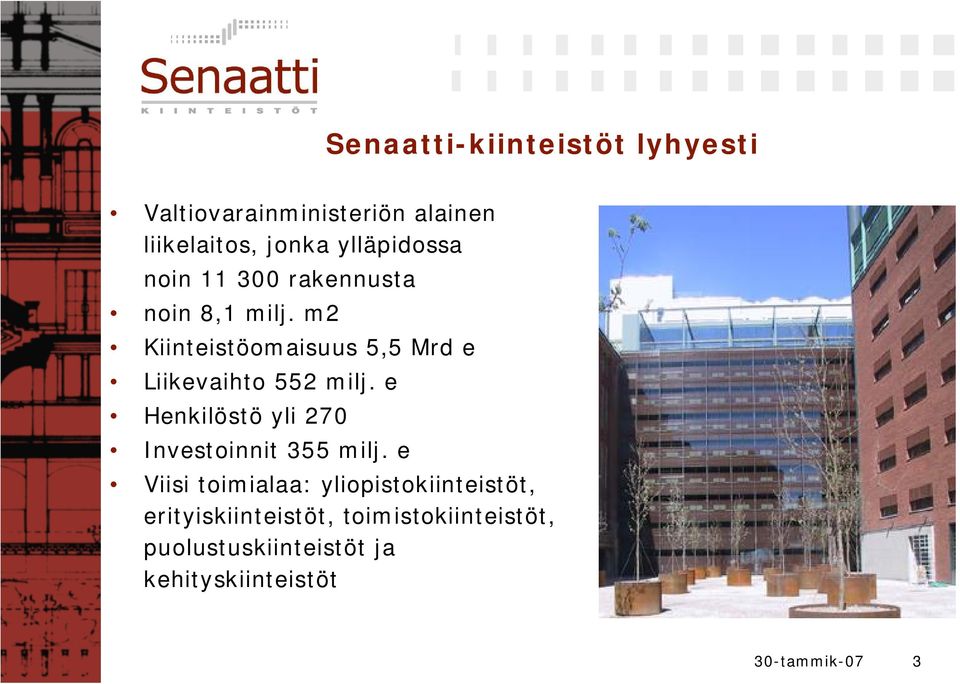 m2 Kiinteistöomaisuus 5,5 Mrd e Liikevaihto 552 milj.