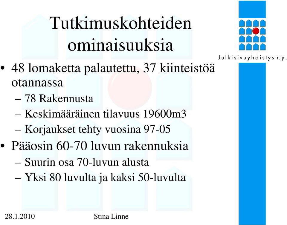 19600m3 Korjaukset tehty vuosina 97-05 Pääosin 60-70 luvun