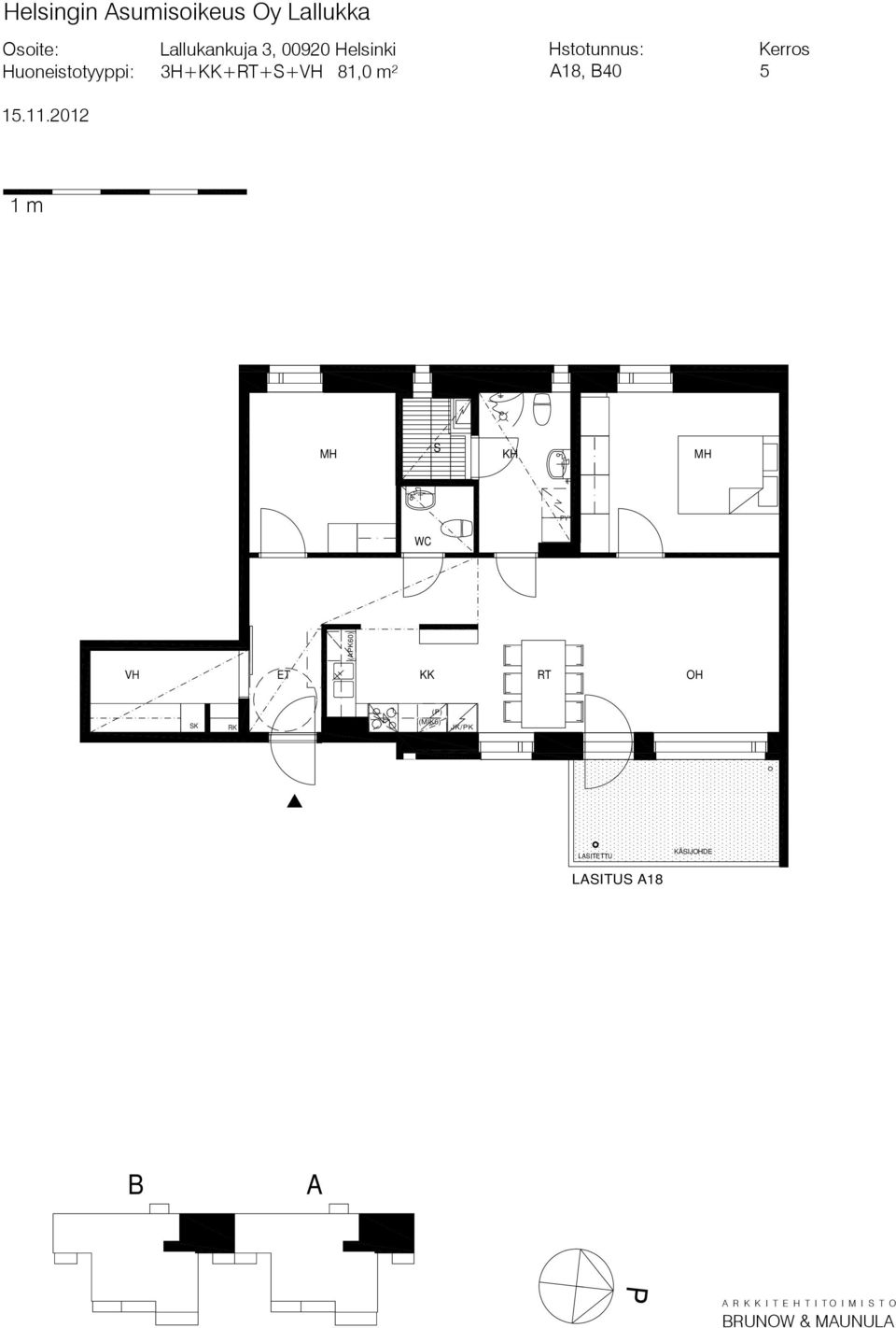 81,0 m² 18, 40 5 (K60) HII 3 () ITTU ITU 18