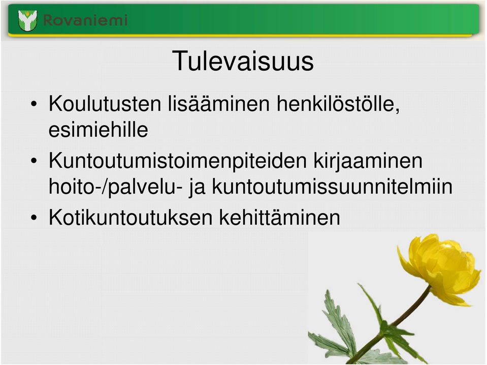 Kuntoutumistoimenpiteiden kirjaaminen