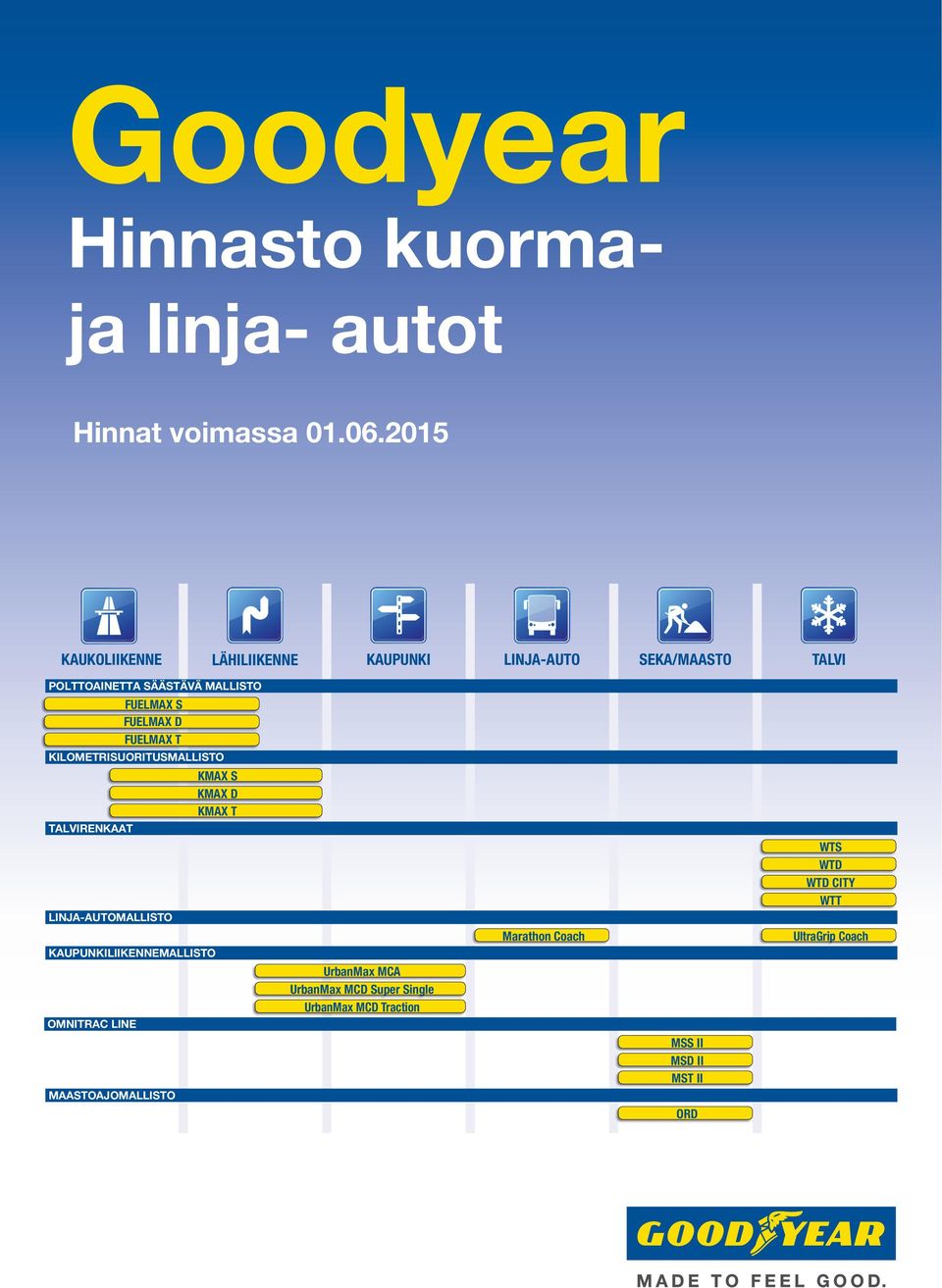 LINJA-AUTOMALLISTO KAUPUNKILIIKENNEMALLISTO OMNITRAC LINE FUELMAX S FUELMAX D FUELMAX T KILOMETRISUORITUSMALLISTO