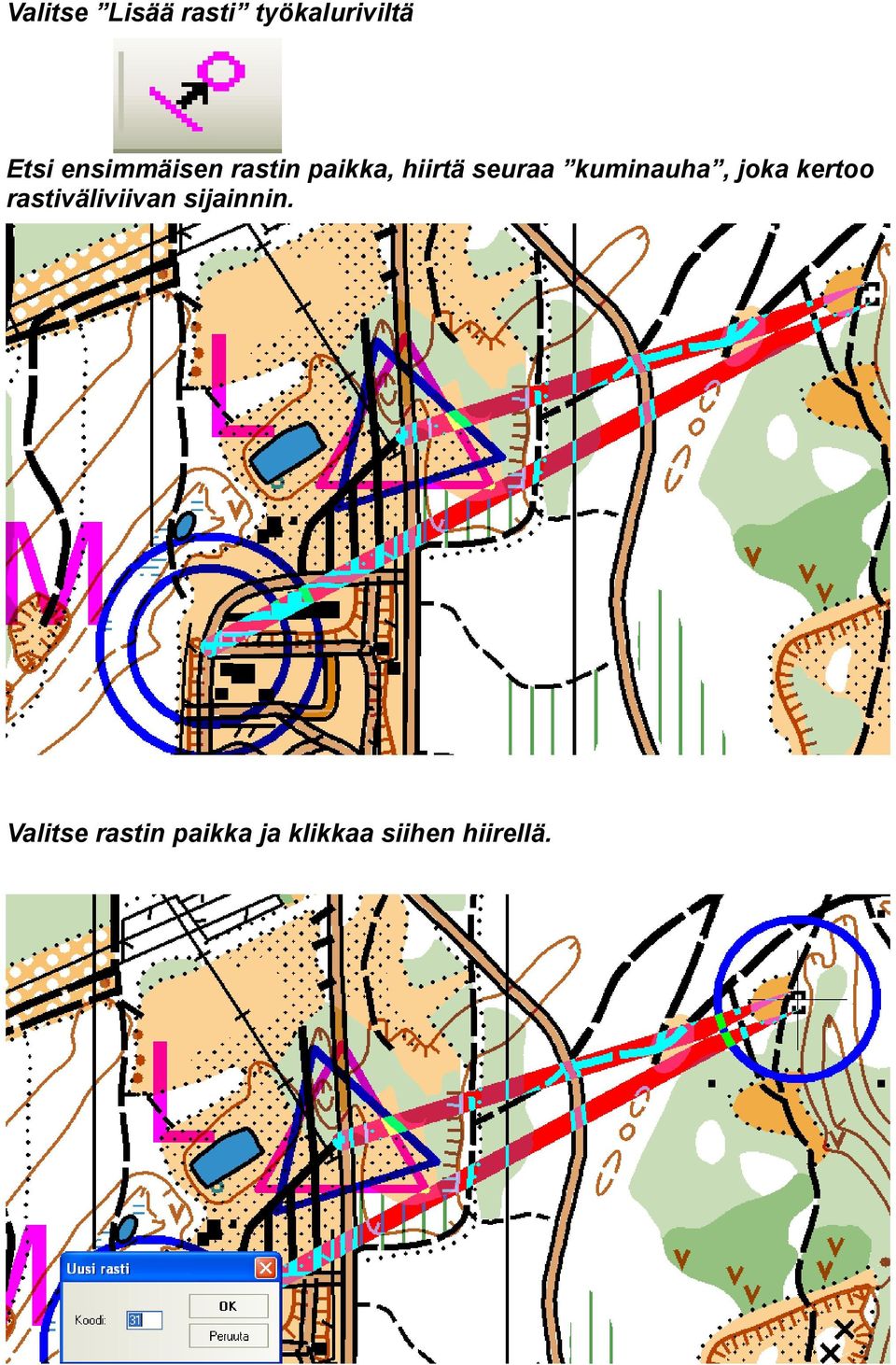 kuminauha, joka kertoo rastiväliviivan