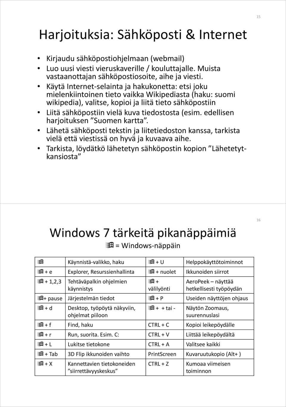 tiedostosta (esim. edellisen harjoituksen Suomen kartta. Lähetä sähköposti tekstin ja liitetiedoston kanssa, tarkista vielä että viestissä on hyvä ja kuvaava aihe.