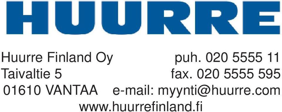 020 5555 595 01610 VANTAA