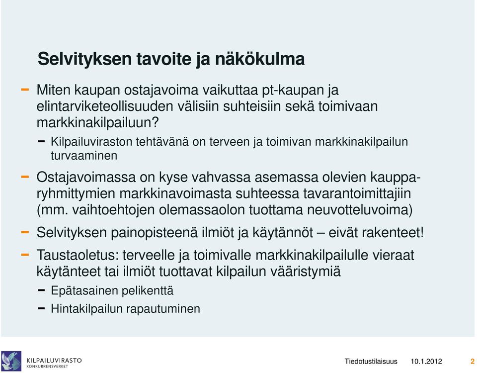 markkinavoimasta suhteessa tavarantoimittajiin (mm.