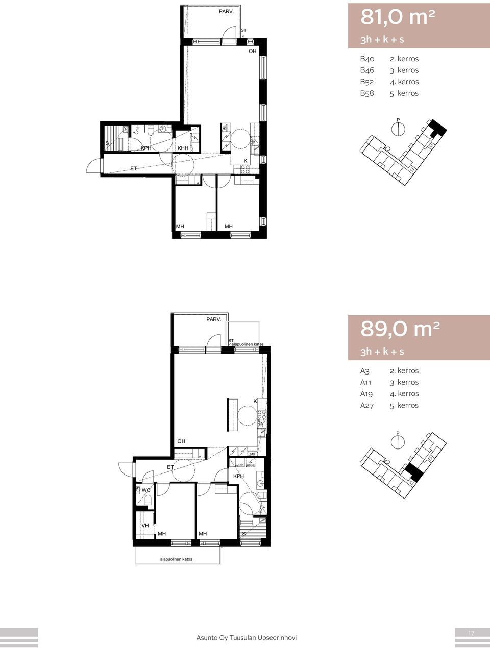 kerros 89,0 m 2 3h + k + s A3 A11