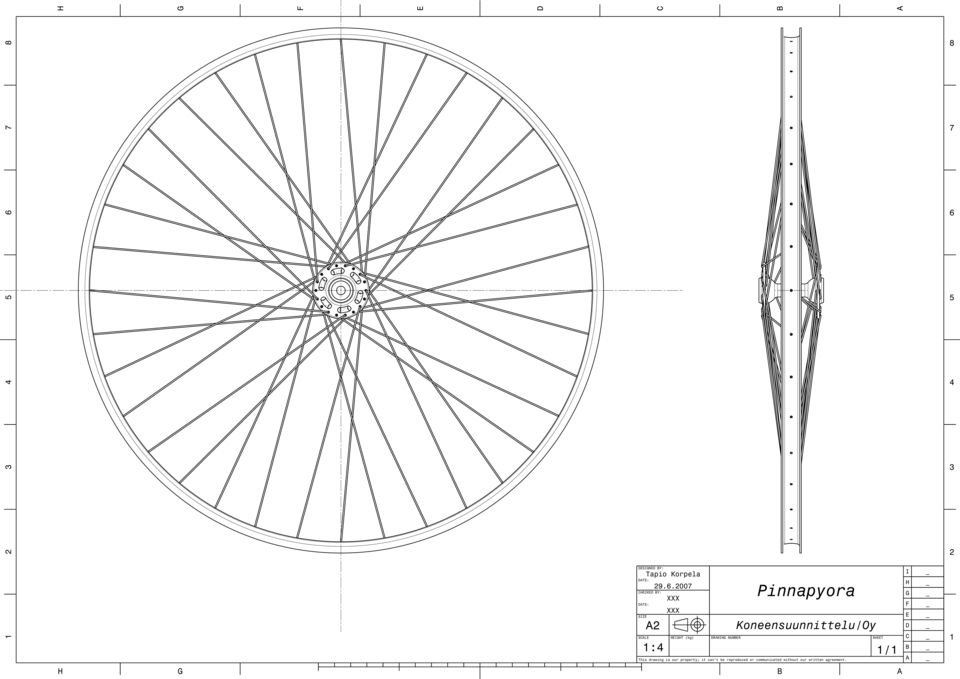 1:4 Pinnapyora Koneensuunnittelu/Oy This drawing is our property; it can t be