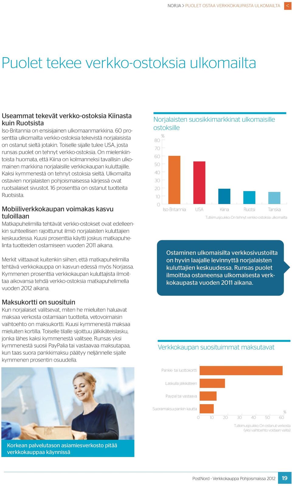 On mielenkiintoista huomata, että Kiina on kolmanneksi tavallisin ulkomainen markkina norjalaisille verkkokaupan kuluttajille. Kaksi kymmenestä on tehnyt ostoksia sieltä.