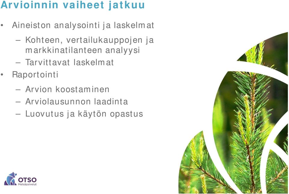 markkinatilanteen analyysi Tarvittavat laskelmat