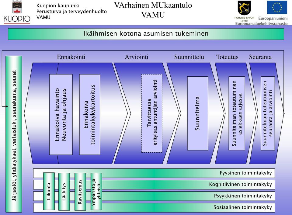 toteutumisen seuranta ja arviointi Kuopion kaupunki Perusturva ja terveydenhuoto VAMU VArhainen MUkaantuo VAMU Ikäihmisen kotona asumisen