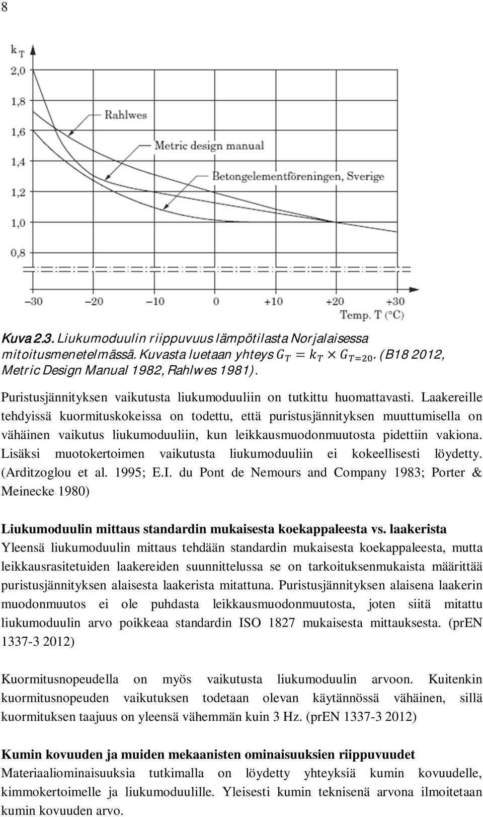 Laakereille tehdyissä kuormituskokeissa on todettu, että puristusjännityksen muuttumisella on vähäinen vaikutus liukumoduuliin, kun leikkausmuodonmuutosta pidettiin vakiona.