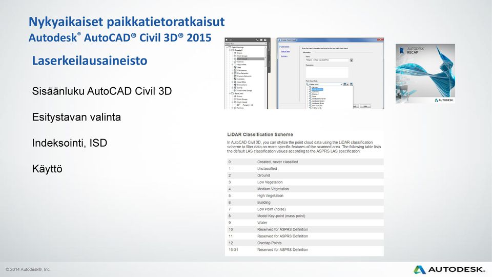 Sisäänluku AutoCAD Civil 3D