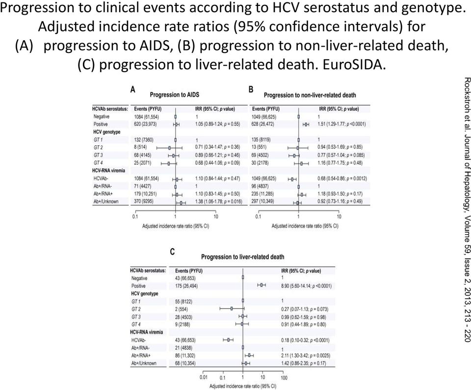 Adjusted incidence rate ratios (95% confidence intervals) for