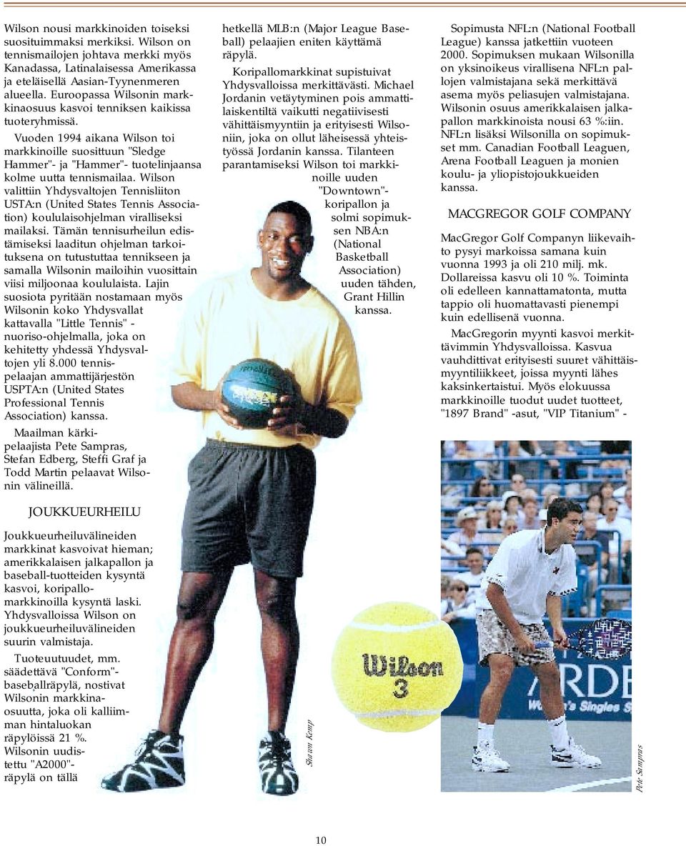 Wilson valittiin Yhdysvaltojen Tennisliiton USTA:n (United States Tennis Association) koululaisohjelman viralliseksi mailaksi.