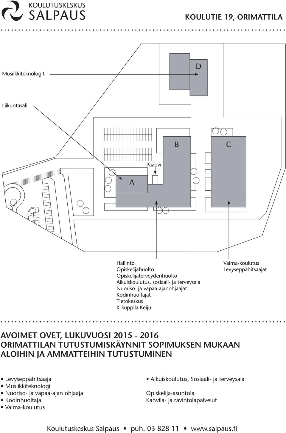 Tietokeskus K-kuppila Keiju Valma-koulutus Levyseppähitsaajat ORIMATTILAN TUTUSTUMISKÄYNNIT SOIMUKSEN MUKAAN