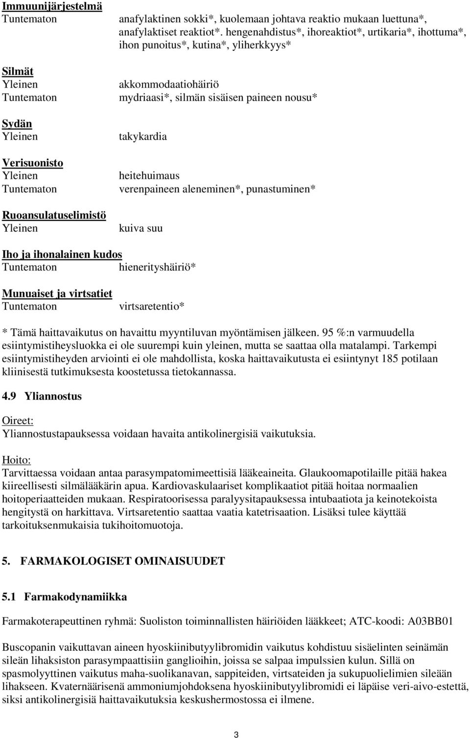 aleneminen*, punastuminen* kuiva suu Iho ja ihonalainen kudos hienerityshäiriö* Munuaiset ja virtsatiet virtsaretentio* * Tämä haittavaikutus on havaittu myyntiluvan myöntämisen jälkeen.