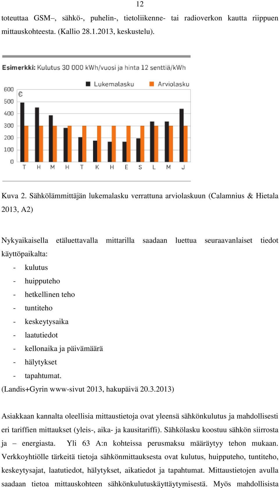 huipputeho - hetkellinen teho - tuntiteho - keskeytysaika - laatutiedot - kellonaika ja päivämäärä - hälytykset - tapahtumat. (Landis+Gyrin www-sivut 2013,