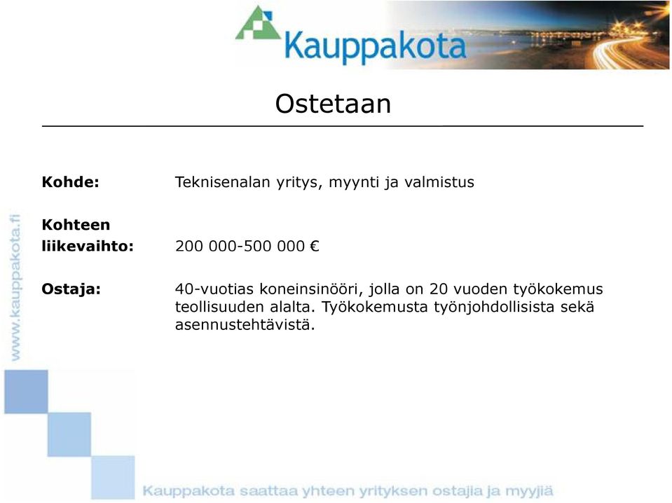 koneinsinööri, jolla on 20 vuoden työkokemus teollisuuden