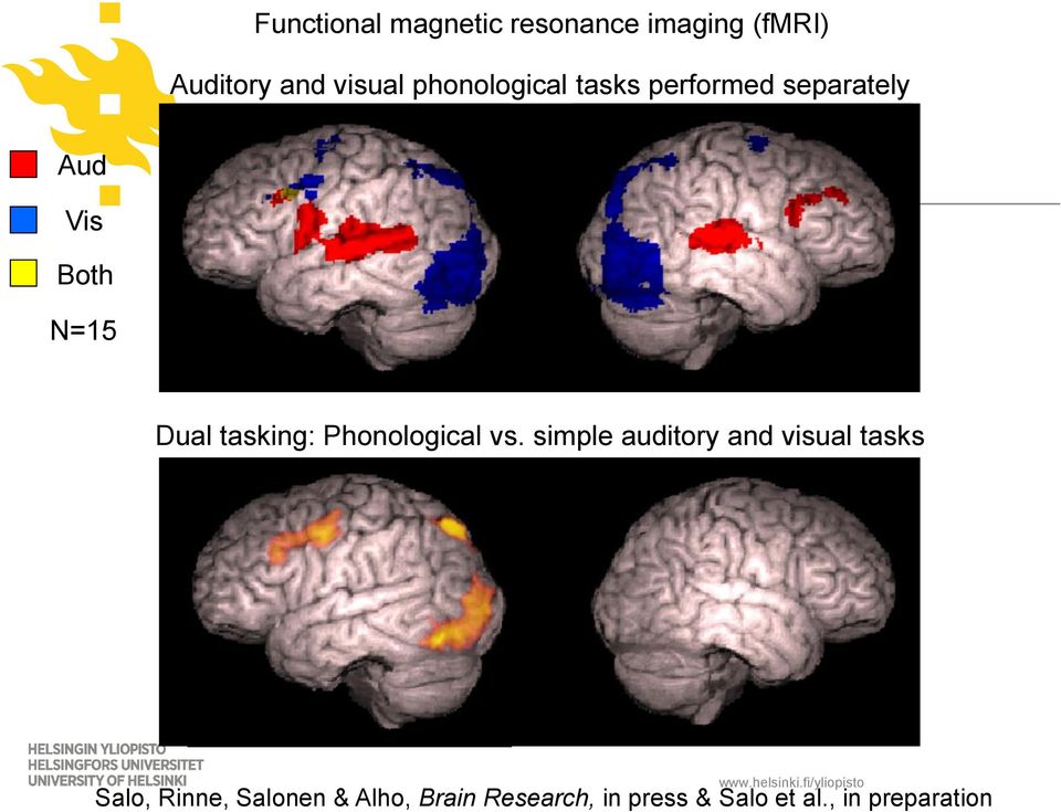 Phonological vs. simple auditory and visual tasks www.helsinki.