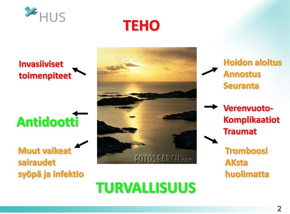 TURVALLISUUS Hoidon aloitus Annostus Seuranta