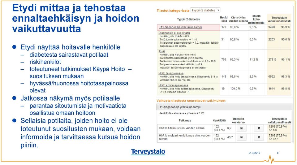 hoitotasapainossa olevat Jatkossa näkymä myös potilaalle parantaa sitoutumista ja motivaatiota osallistua omaan hoitoon