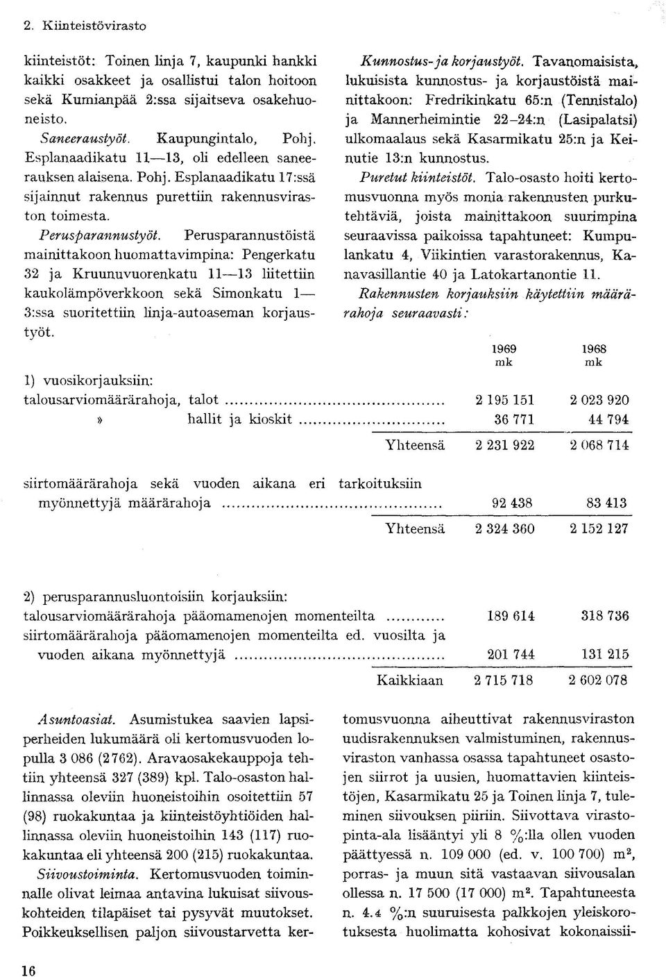 purkur joista mainittakoon suurimpina paikoissa tapahtuneet: Kumpu- 4, Viikintien varastorakennus, Ka- 40 ja Latokartanontie 11. iin käytettiin talot.