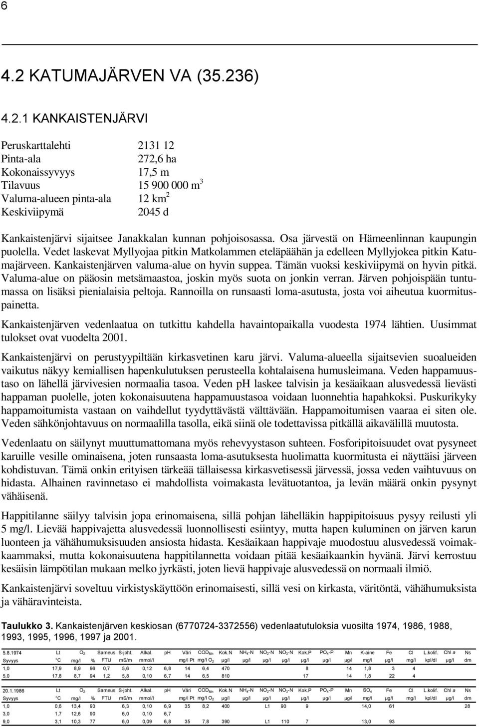 Tämän vuoksi keskiviipymä on hyvin pitkä. Valuma-alue on pääosin metsämaastoa, joskin myös suota on jonkin verran. Järven pohjoispään tuntumassa on lisäksi pienialaisia peltoja.