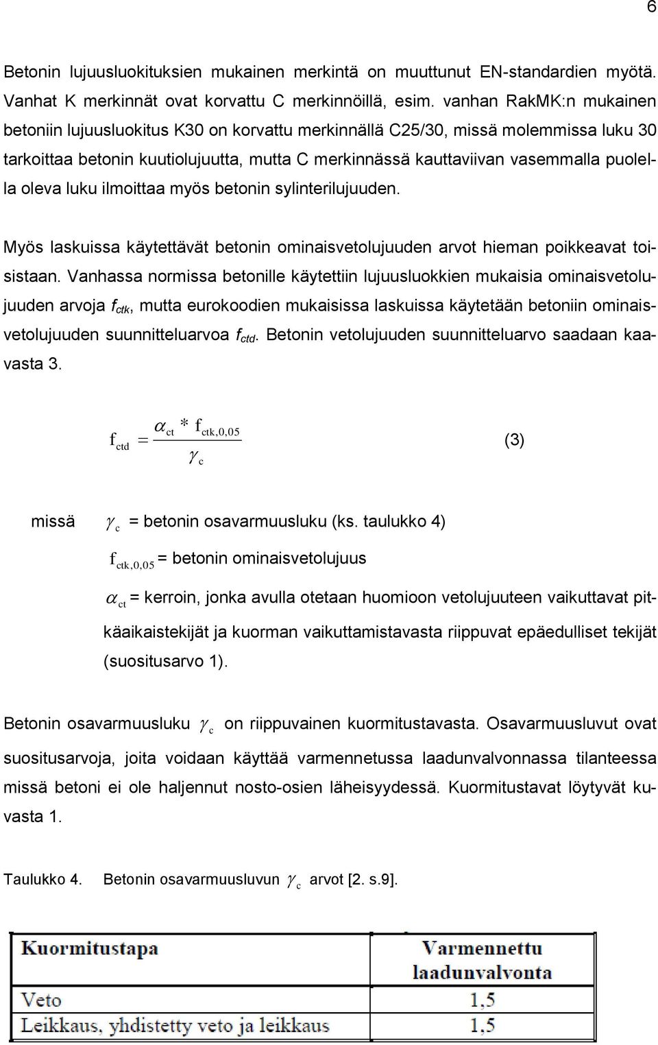 oleva luku ilmoittaa myös betonin sylinterilujuuden. Myös laskuissa käytettävät betonin ominaisvetolujuuden arvot hieman poikkeavat toisistaan.