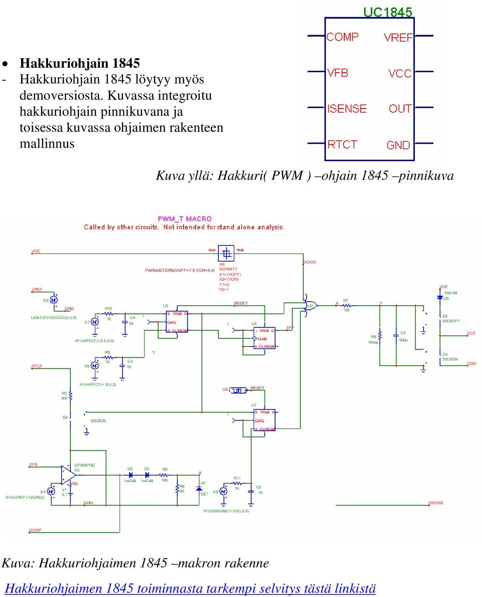 rakenteen mallinnus Kuva yllä: Hakkuri( PWM ) ohjain 1845 pinnikuva Kuva: