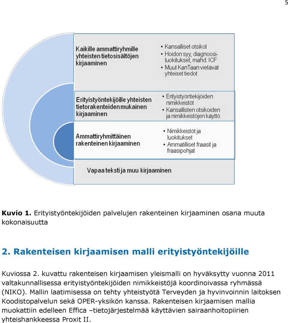 kuvattu rakenteisen kirjaamisen yleismalli on hyväksytty vuonna 2011 valtakunnallisessa erityistyöntekijöiden nimikkeistöjä koordinoivassa