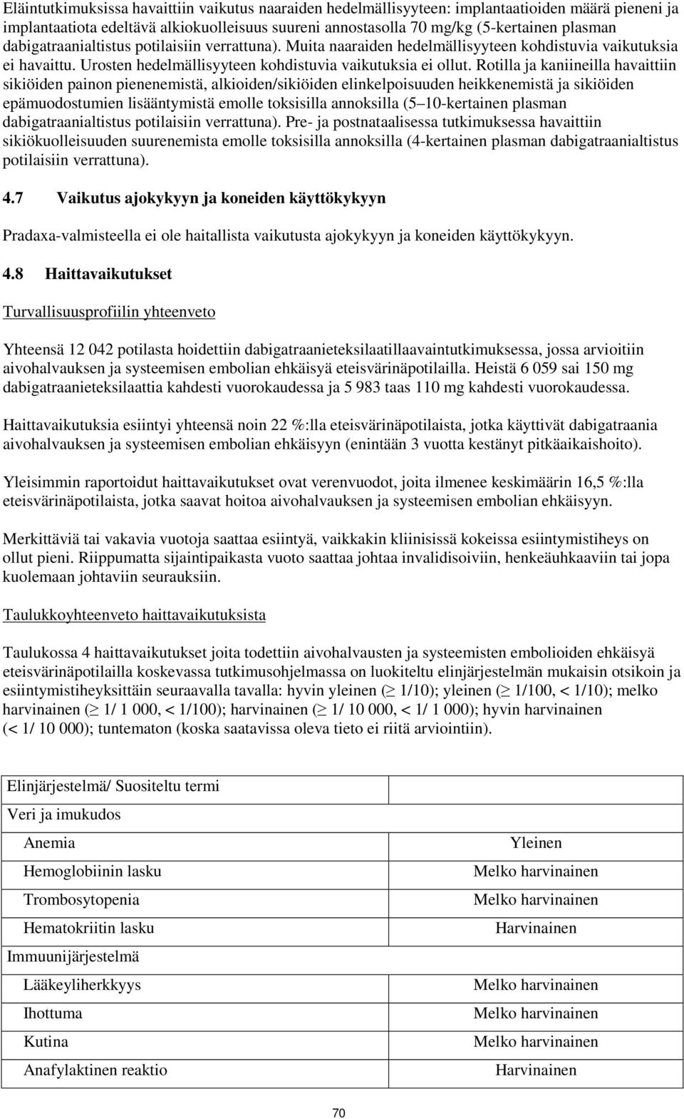 Rotilla ja kaniineilla havaittiin sikiöiden painon pienenemistä, alkioiden/sikiöiden elinkelpoisuuden heikkenemistä ja sikiöiden epämuodostumien lisääntymistä emolle toksisilla annoksilla (5