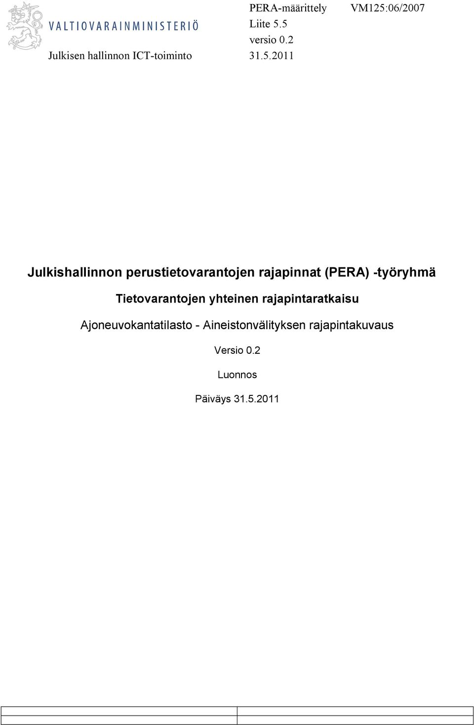 Julkishallinnon perustietovarantojen rajapinnat (PERA) -työryhmä