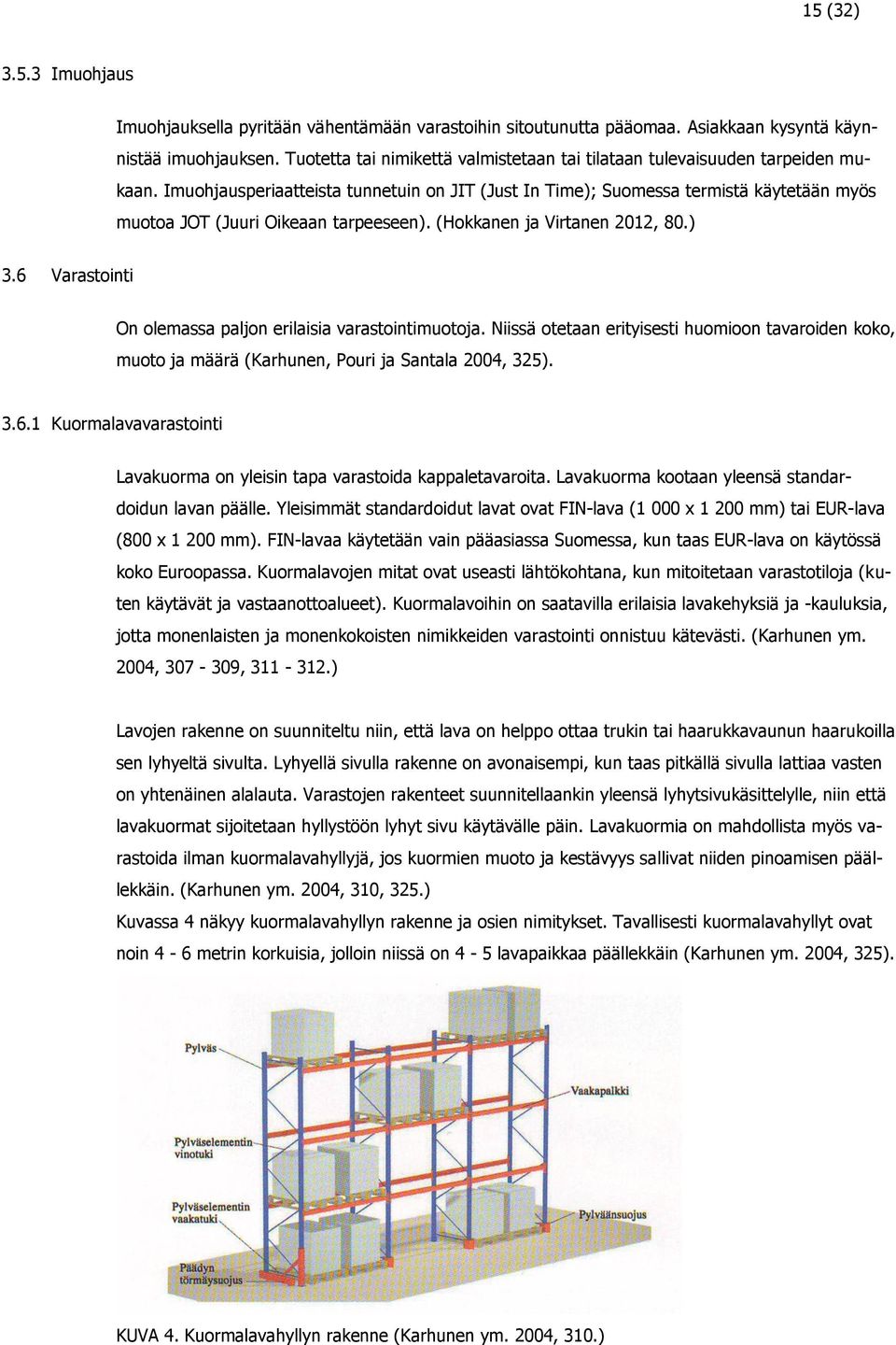 Imuohjausperiaatteista tunnetuin on JIT (Just In Time); Suomessa termistä käytetään myös muotoa JOT (Juuri Oikeaan tarpeeseen). (Hokkanen ja Virtanen 2012, 80.) 3.