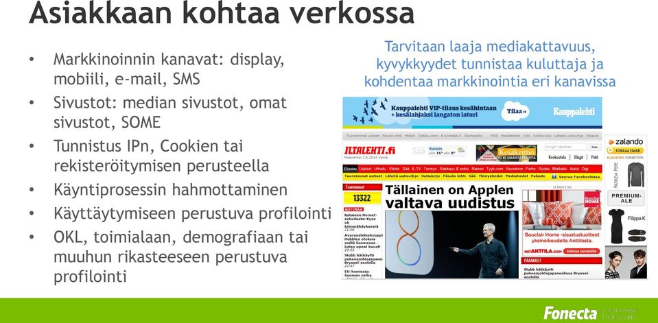 Käyttäytymiseen perustuva profilointi OKL, toimialaan, demografiaan tai muuhun rikasteeseen perustuva