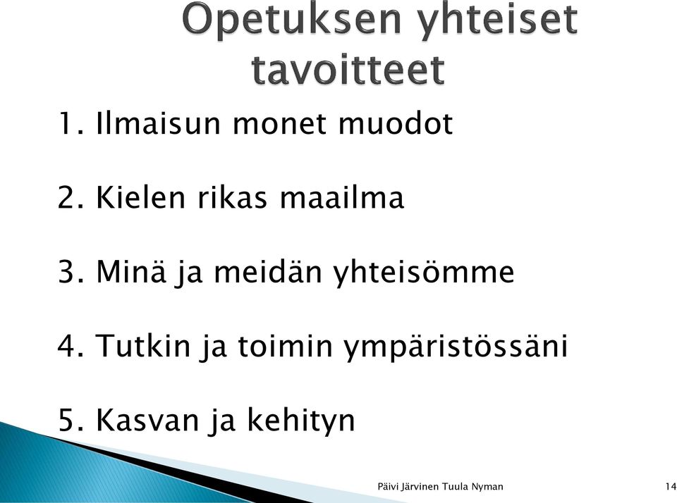 Minä ja meidän yhteisömme 4.