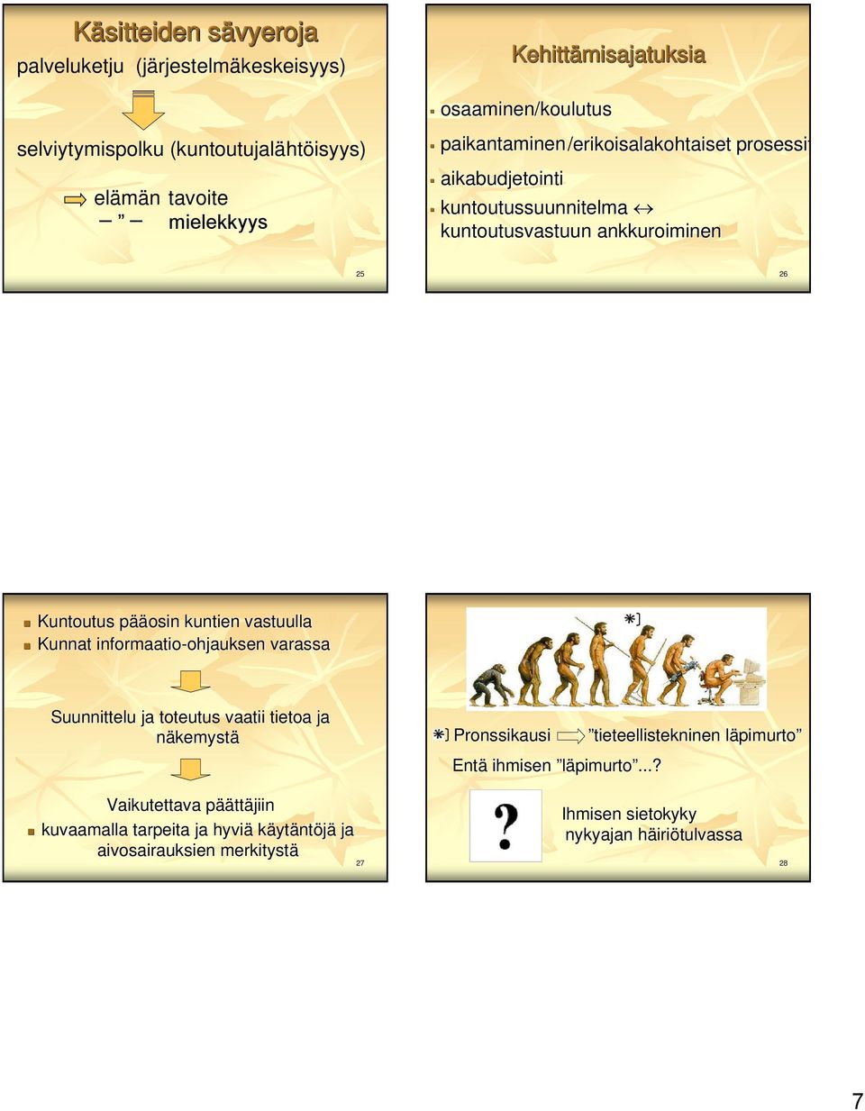 vastuulla Kunnat informaatio-ohjauksen ohjauksen varassa Suunnittelu ja toteutus vaatii tietoa ja näkemystä Pronssikausi Entä ihmisen läpimurto.