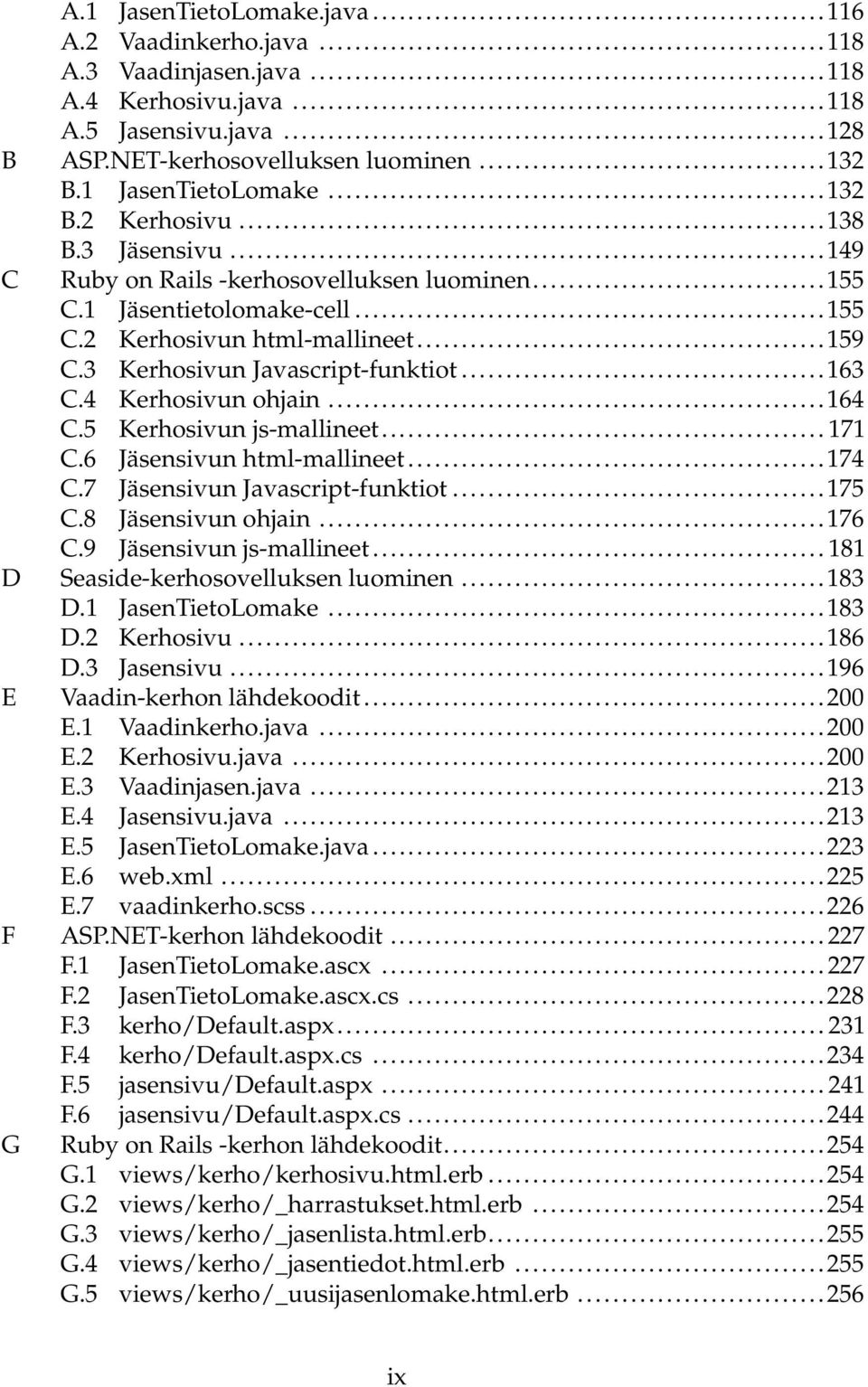 4 Kerhosivun ohjain...164 C.5 Kerhosivun js-mallineet... 171 C.6 Jäsensivun html-mallineet...174 C.7 Jäsensivun Javascript-funktiot...175 C.8 Jäsensivun ohjain...176 C.9 Jäsensivun js-mallineet.