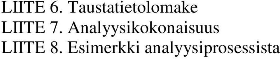 7. Analyysikokonaisuus