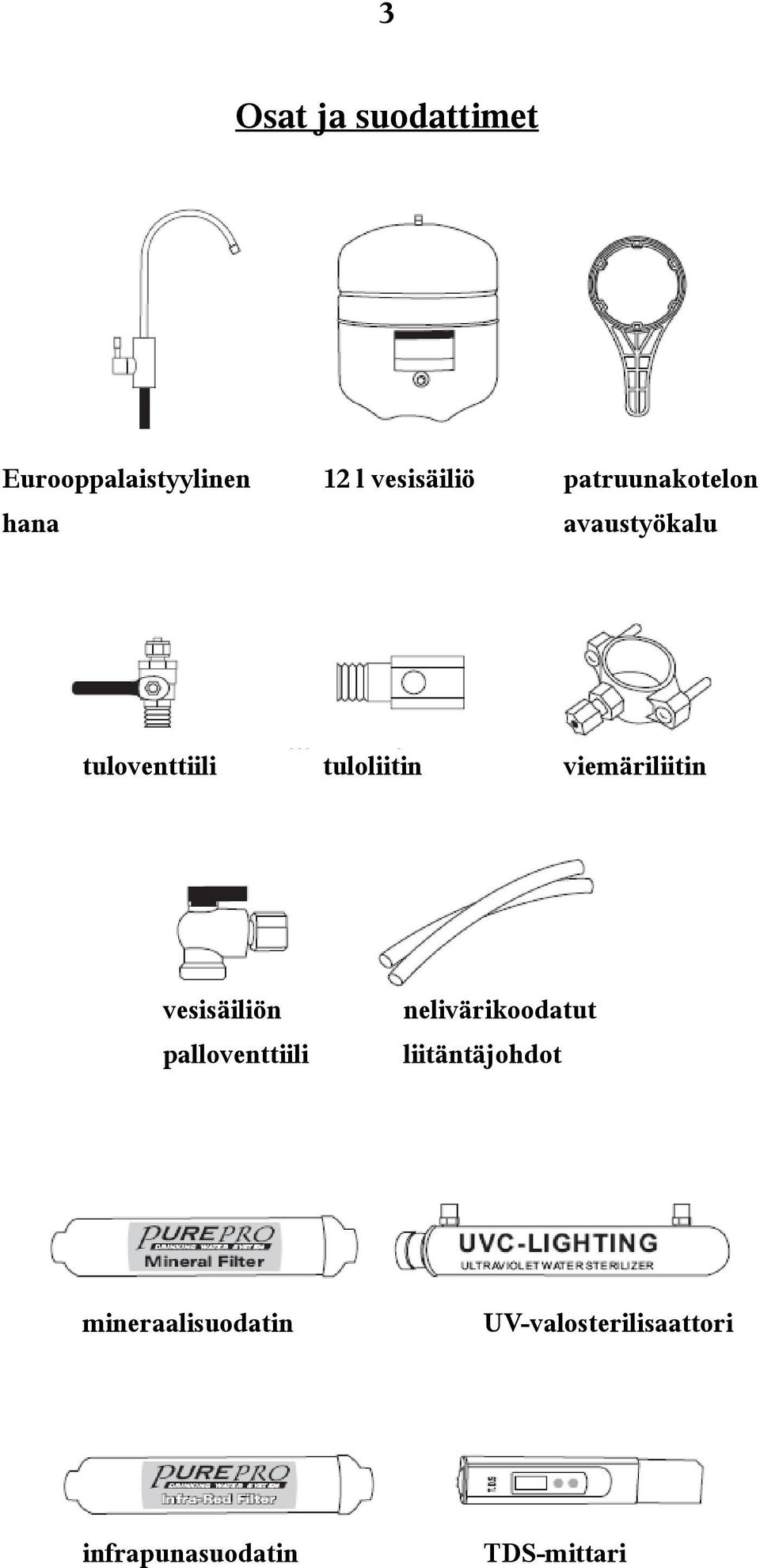 viemäriliitin vesisäiliön palloventtiili nelivärikoodatut