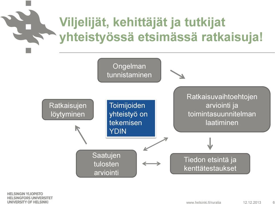 tekemisen YDIN Ratkaisuvaihtoehtojen arviointi ja toimintasuunnitelman