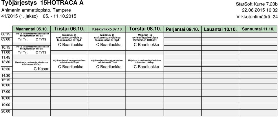 10. Torstai 08.10. Perjantai 09.10. Lauantai 10.10. Sunnuntai 11.