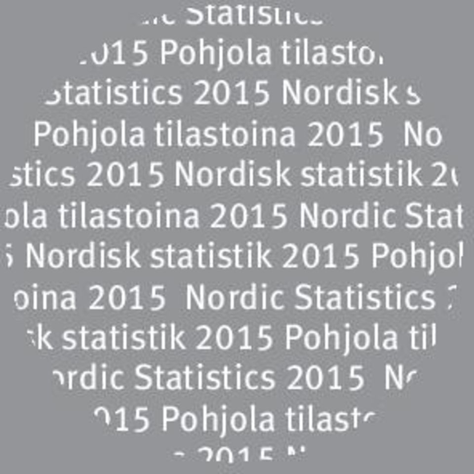 2015  2015 Nordic Statistics 2015 Nordisk Statistik 2015 Pohjola tilastoina 2015 Nordic Statistics 2015 Nordisk Statistik 12 Pohjola