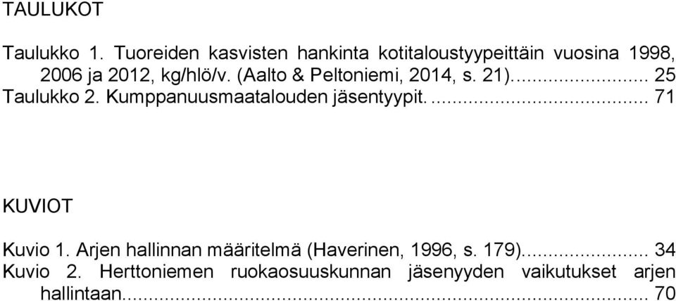 (Aalto & Peltoniemi, 2014, s. 21).... 25 Taulukko 2. Kumppanuusmaatalouden jäsentyypit.