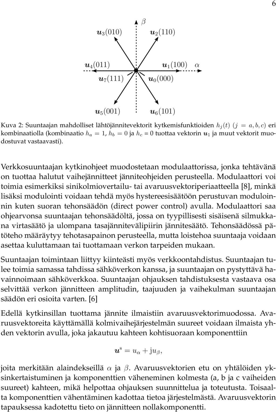Verkkosuuntaajan kytkinohjeet muodostetaan modulaattorissa, jonka tehtävänä on tuottaa halutut vaihejännitteet jänniteohjeiden perusteella.