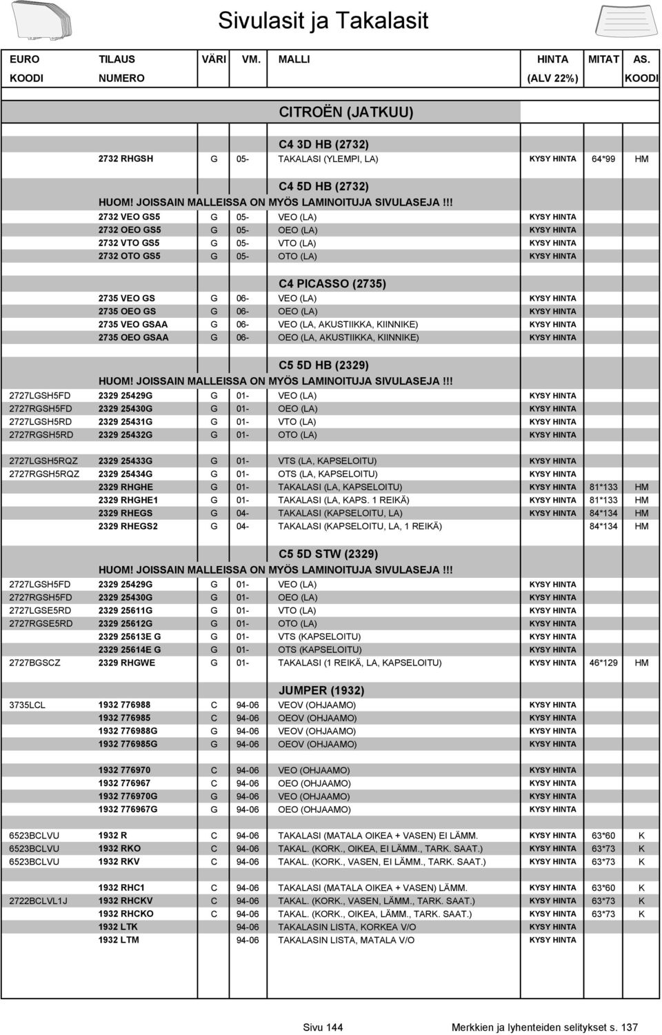 (LA) KYSY HINTA 2735 OEO GS G 06- OEO (LA) KYSY HINTA 2735 VEO GSAA G 06- VEO (LA, AKUSTIIKKA, KIINNIKE) KYSY HINTA 2735 OEO GSAA G 06- OEO (LA, AKUSTIIKKA, KIINNIKE) KYSY HINTA C5 5D HB (2329) HUOM!