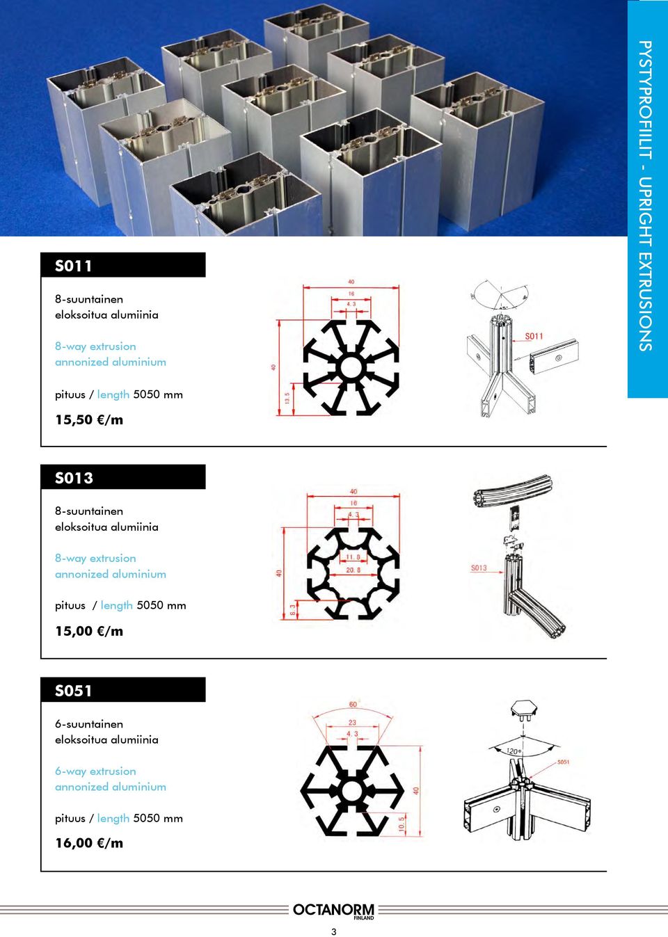 /m S013 8-suuntainen 8-way extrusion