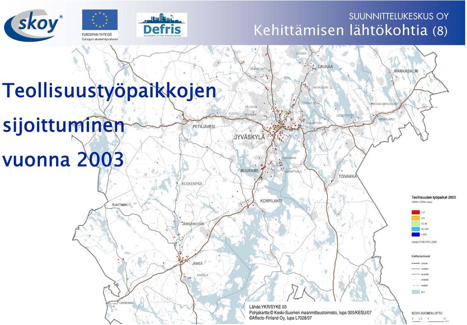 Lähde:YKR/SYKE 03 Pohjakartta: Keski-Suomen