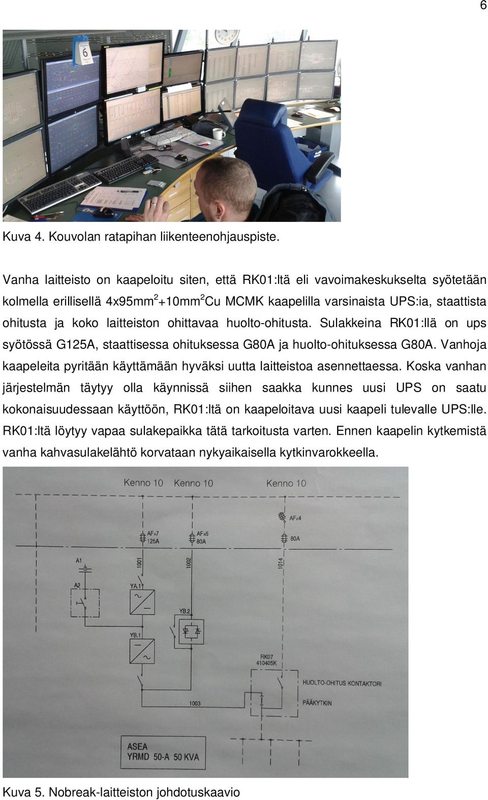 laitteiston ohittavaa huolto-ohitusta. Sulakkeina RK01:llä on ups syötössä G125A, staattisessa ohituksessa G80A ja huolto-ohituksessa G80A.